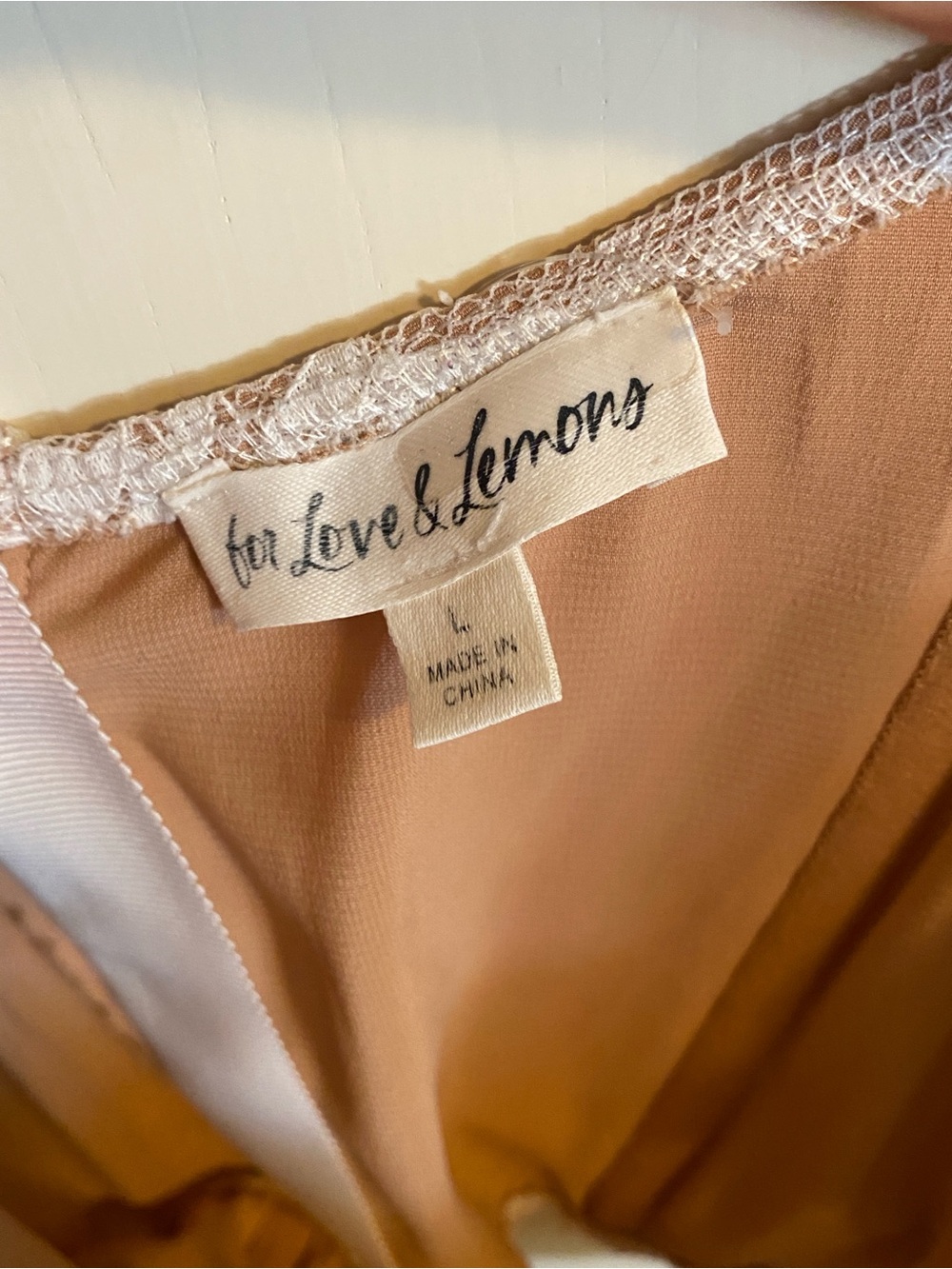 For Love & Lemons Lace Top in Peachy Nude